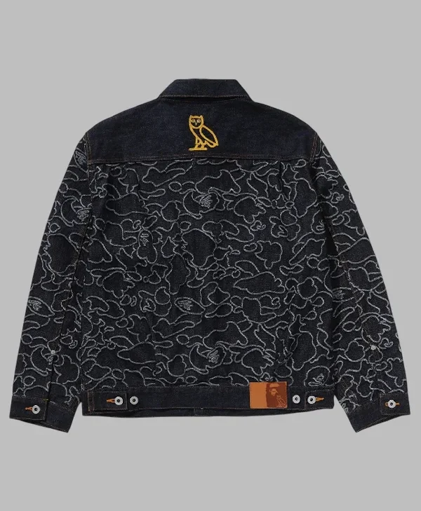 buy Bape x OVO Neon Camo Jacquard Denim Jacket