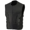 buy Black Men’s Cowhide Leather Biker Vest