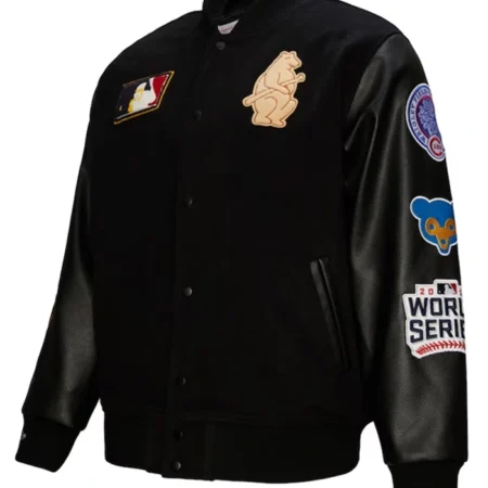 buy Chicago Cubs Mitchell And Ness Black Blackout Varsity Jacket
