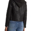 buy Christina Hall Leather Hooded Jacket For Sale