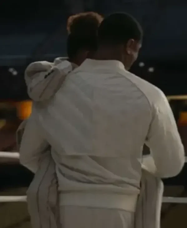 buy Creed III Michael B. Jordan White Zip Bomber Jacket