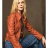 buy Elle Fanning leather jacket