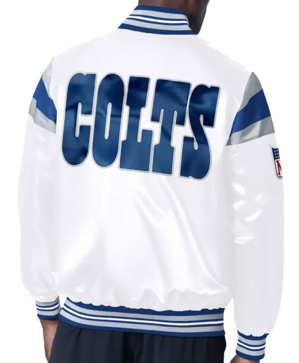 buy Indianapolis Colts Midweight White Satin Jacket
