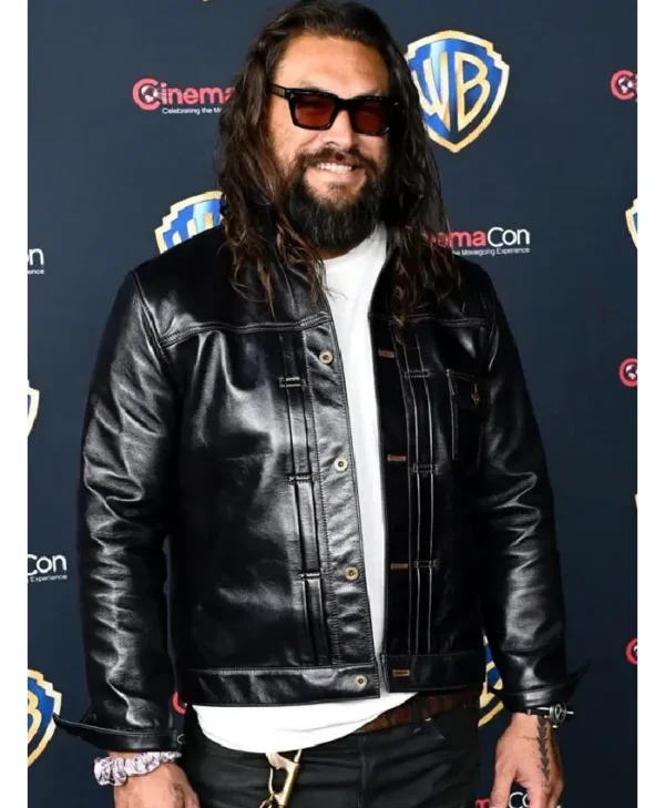 buy Jason Momoa CinemaCon Black Leather Jacket