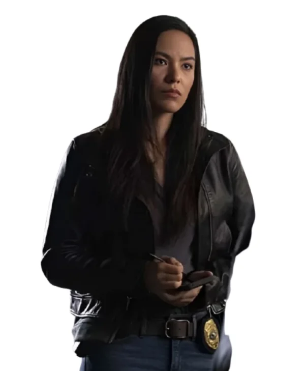 buy Jessica Matten Tribal Black Leather Jacket