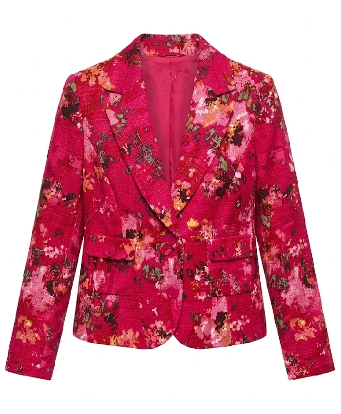 buy Justina Machado Matlock S02 Pink Floral Print Blazer