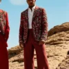 buy Lewis Hamilton Zardozi Red Blazer