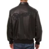buy Milwaukee Brewers Shirt Collar Black Leather Varsity Jacket