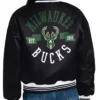 buy Milwaukee Bucks Printed Logo Varsity Jacket