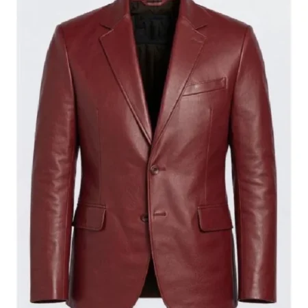 buy Moses G The Voice S29 Maroon Leather Blazer