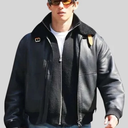 buy NYC Callum Turner Shearling Leather Jacket