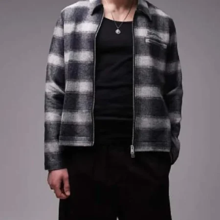 buy Paapa Essiedu Babies S01 Black Checkered Jacket