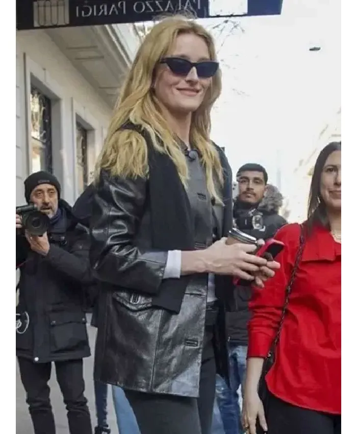 buy Sarah Pidgeon MFW 2026 Leather Jacket