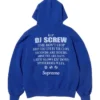 buy Supreme X DJ Screw Blue Hoodie