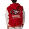 buy The Wild Collective San Francisco 49ers Hooded Varsity Jacket