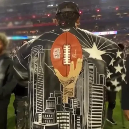 buy now ASAP Rocky Rihanna Handprint Super Bowl Jacket