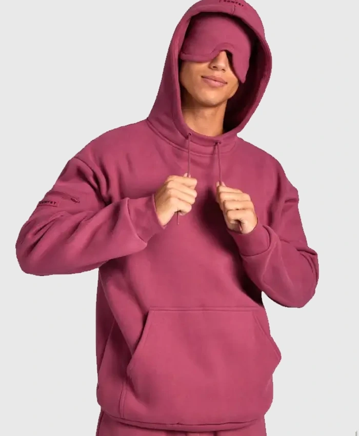 maroon Comfort Airplane Mode Travel Hoodie