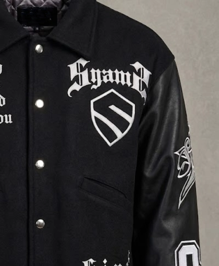 order Syams Varsity End Game Black Jacket