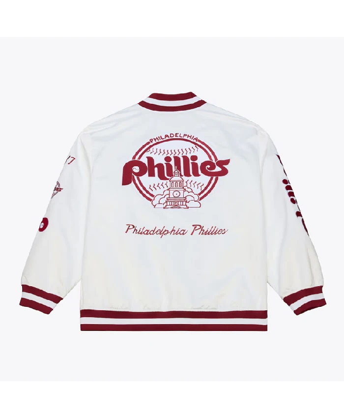 shop Arctic White Philadelphia Phillies Lightweight Satin Jacket