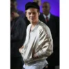 shop Harry Style Metallic Cream Bomber Jacket