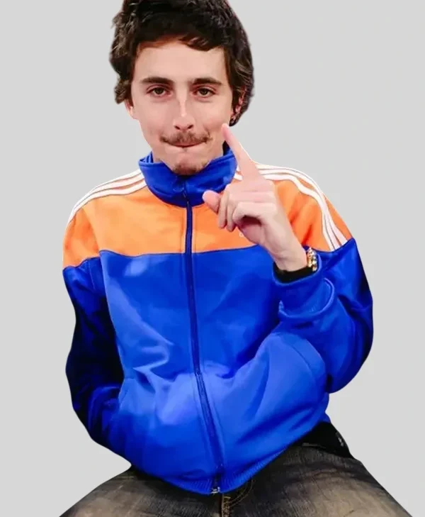 shop Hawks x Knicks Game 2026 Timothee Chalamet Adidas Jacket