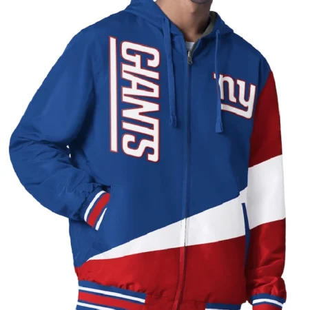 shop NY Giants Color Block Full-Zip Hooded Jacket