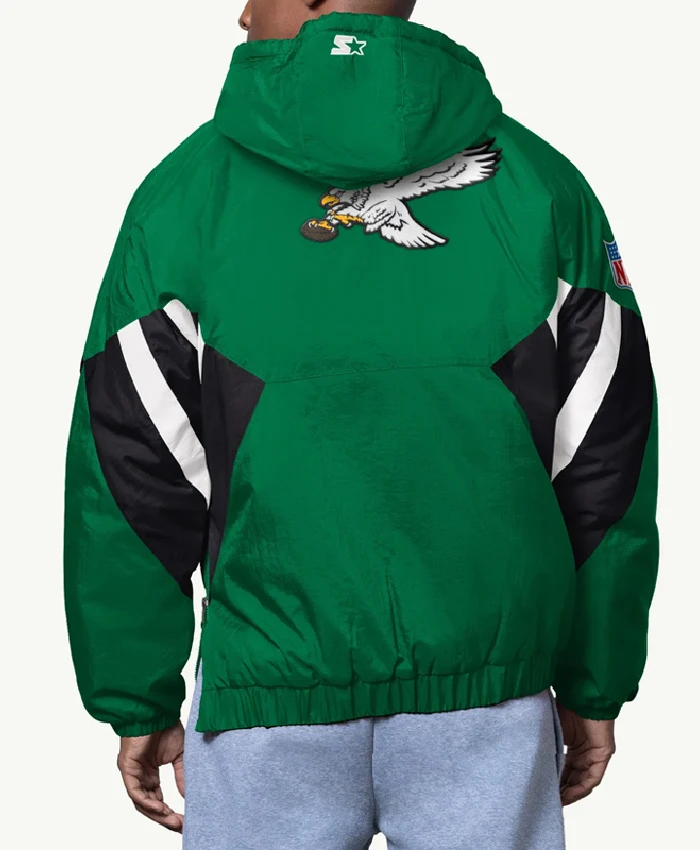 shop Philadelphia Eagles Classic Breakaway Half-Zip Hooded Jacket