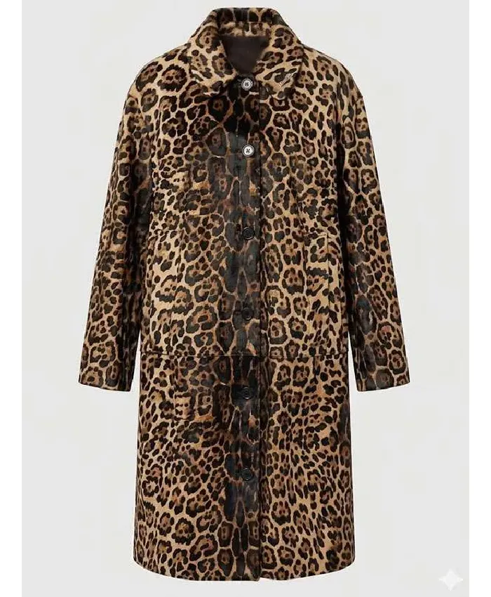 shop The Devil Wears Prada 2 Anne Hathaway Leopard Coat