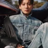 Jungkook-Calvin-Klein-Blue-Denim-Trucker-Jacket