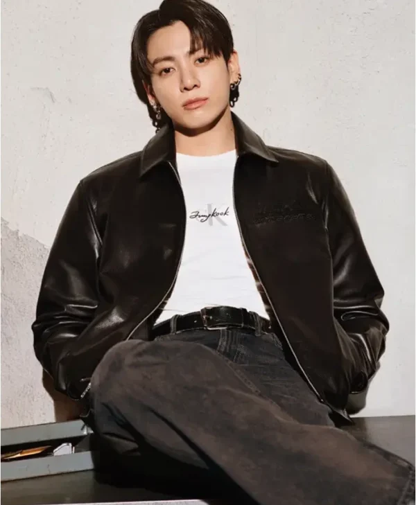 Jungkook Calvin Klein Leather Jacket