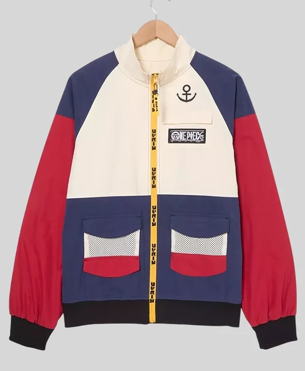 One Piece Jolly Roger Color Block Windbreaker Jacket