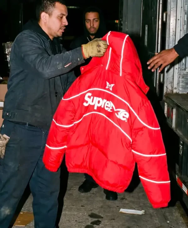 Supreme-x-Mertra-Puffer-Red-And-Black-Jacket