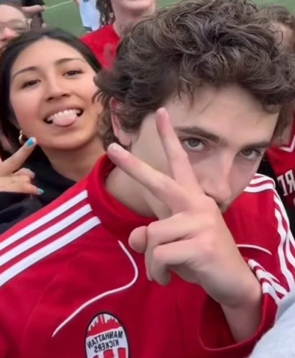 Timothée Chalamet Adidas Red Sweatshirt For Sale