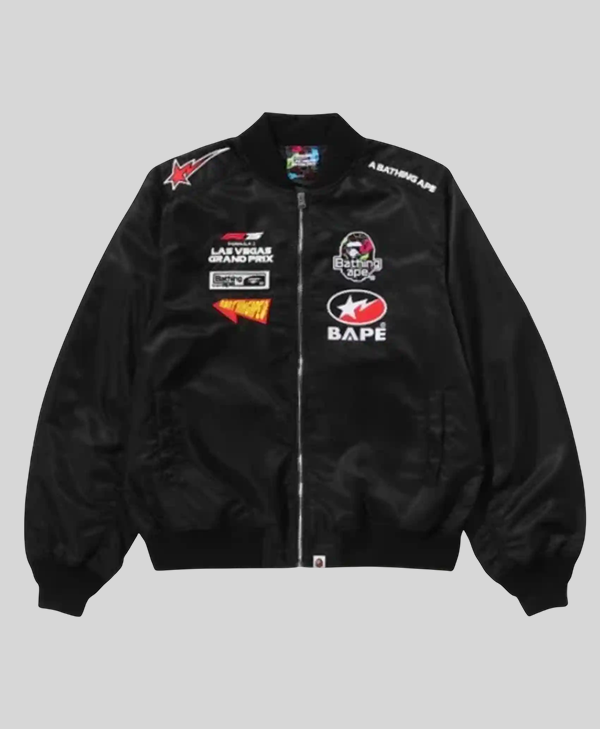 BAPE x F1LVMulti Logo Bomber Jacket