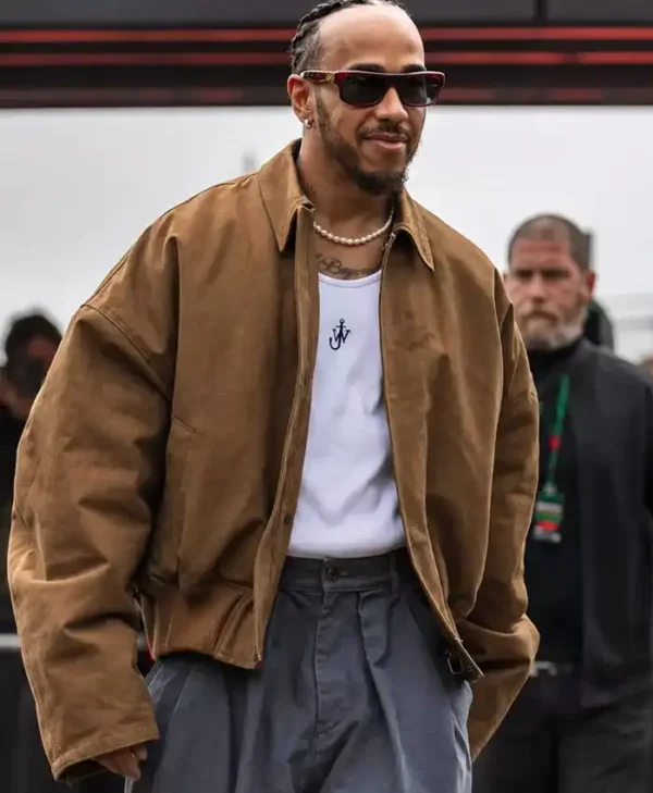 Lewis Hamilton British Grand Prix 2026 Brown Jacket