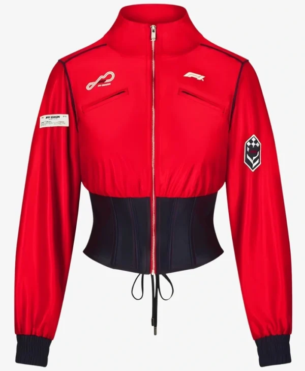 F1 Red Cropped Track Jacket