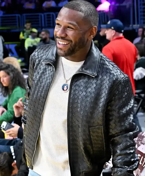 Floyd Mayweather Jr. Lakers vs Pelicans Leather Jacket