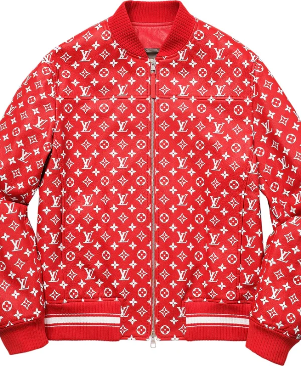 Louis Vuitton x Supreme Leather Baseball Jacket