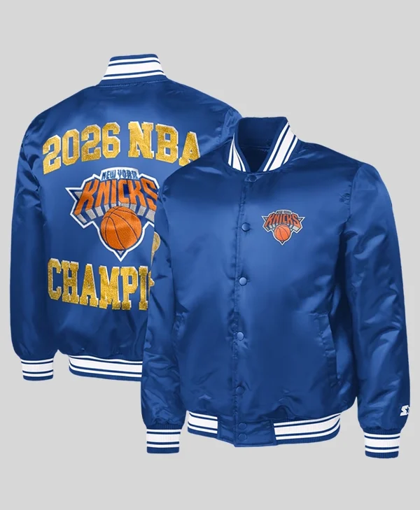 Starter 2026 NBA Finals Champions Satin New York Knicks Varsity Jacket