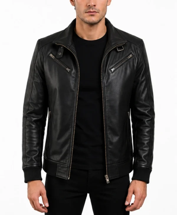 Legacy Urban Black Leather Biker Jacket