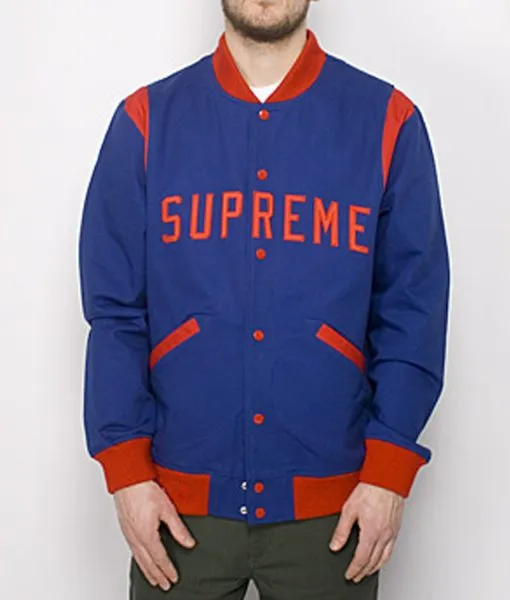 Supreme Varsity Blue Wool Jacket