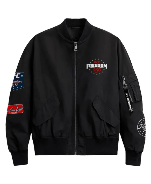 UFC Freedom 250 Black Full-Zip Bomber Jacket