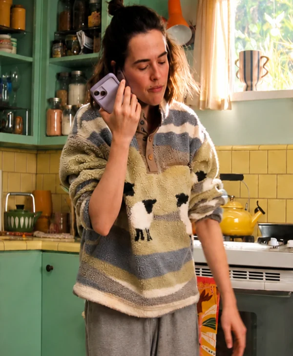 Voicemails For Isabelle 2026 Zoey Deutch Sheep Fleece Sweatshirt