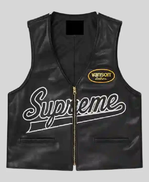 Supreme x Vanson Spider Web Leathers Vest