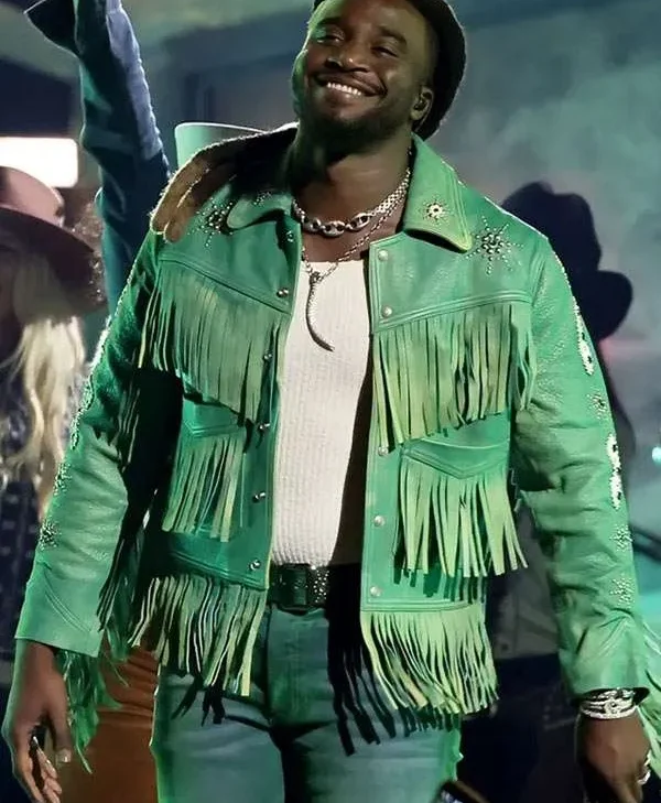 Shaboozey CMA Awards Green Fringe Jacket