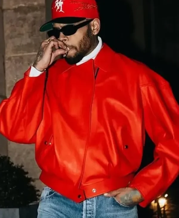 Chris Brown 2026 Red Jacket