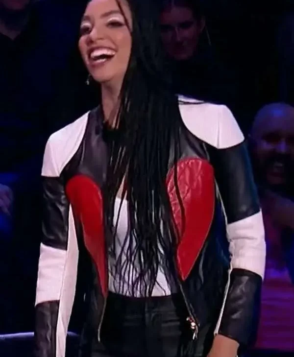 Corinne Foxx Black and White Leather Jacket