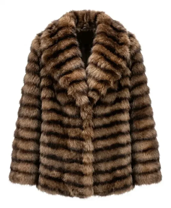 Fightland 2026 Anita Joy Uwajeh Brown Fur Coat