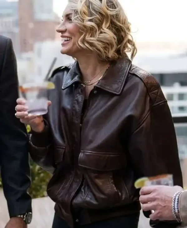 In the City Lindsay Hubbard Brown Leather Jacket
