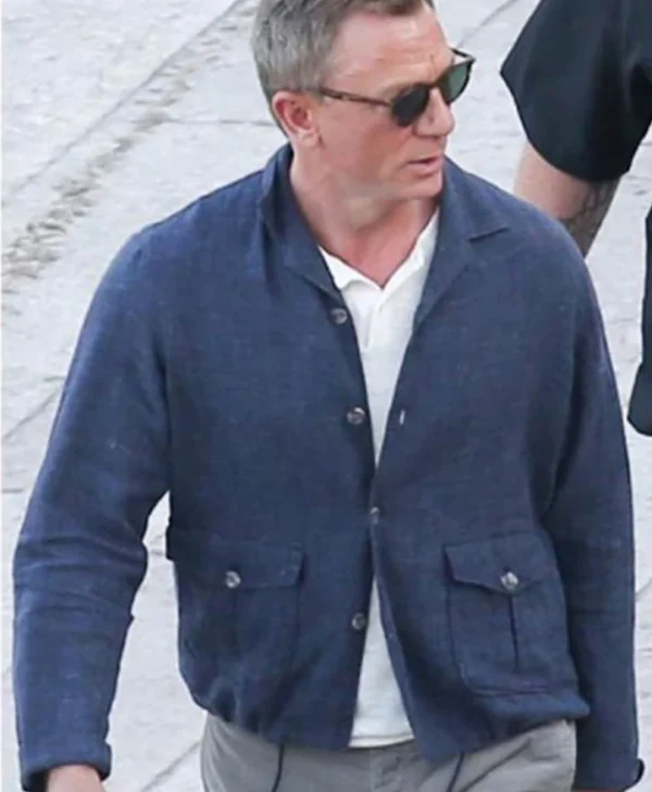 James Bond No Time To Die Blue Shirt Style Jacket